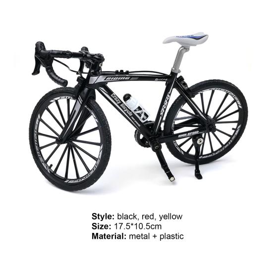Mini Bike Toy 1:10 Diecast Metal Finger Bend Road Bicycle Model for Children