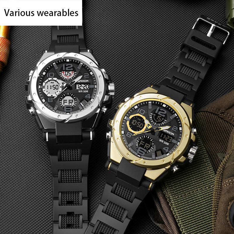 Trendy and Personalized Men's Electronic Watch Outdoor Sports Waterproof Luminous Watch Multi-functional Male and Female Student Watch