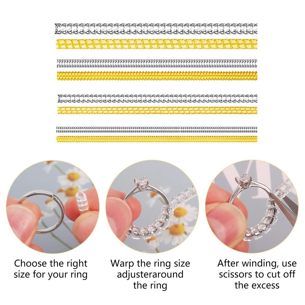 Sada 46 kusů nastavitelných silikonových podložek Nastavitelný silikonový držák kroužků pro pohodlné vylepšené uchopení