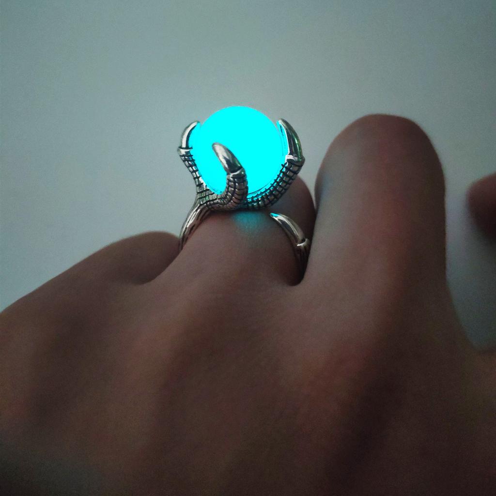 Vintage Glowing Dragon Claw Necklace Hip Hop Street Light Up Pendant Men's Accessory