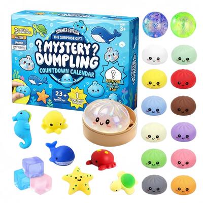 Dumpling Squishy Advent Calendar Mystery 24 Calendar Random Squishy Squeeze Fidget Stress Relief XMAS Christmas PartyGift