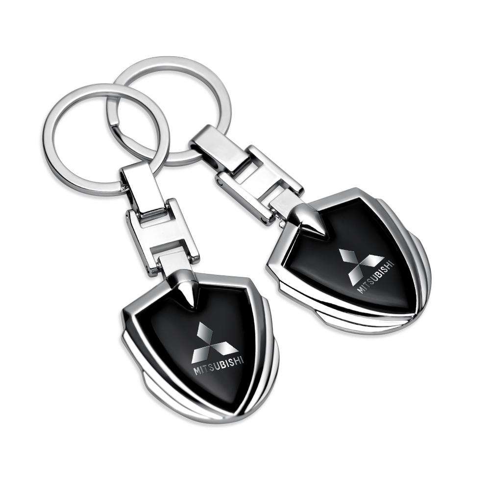 Car Universal Metal Keychain Keyring Accessories For Mitsubishi Lancer 10 Xpander Pajero 4 Montero V73 Triton Evolution Evo