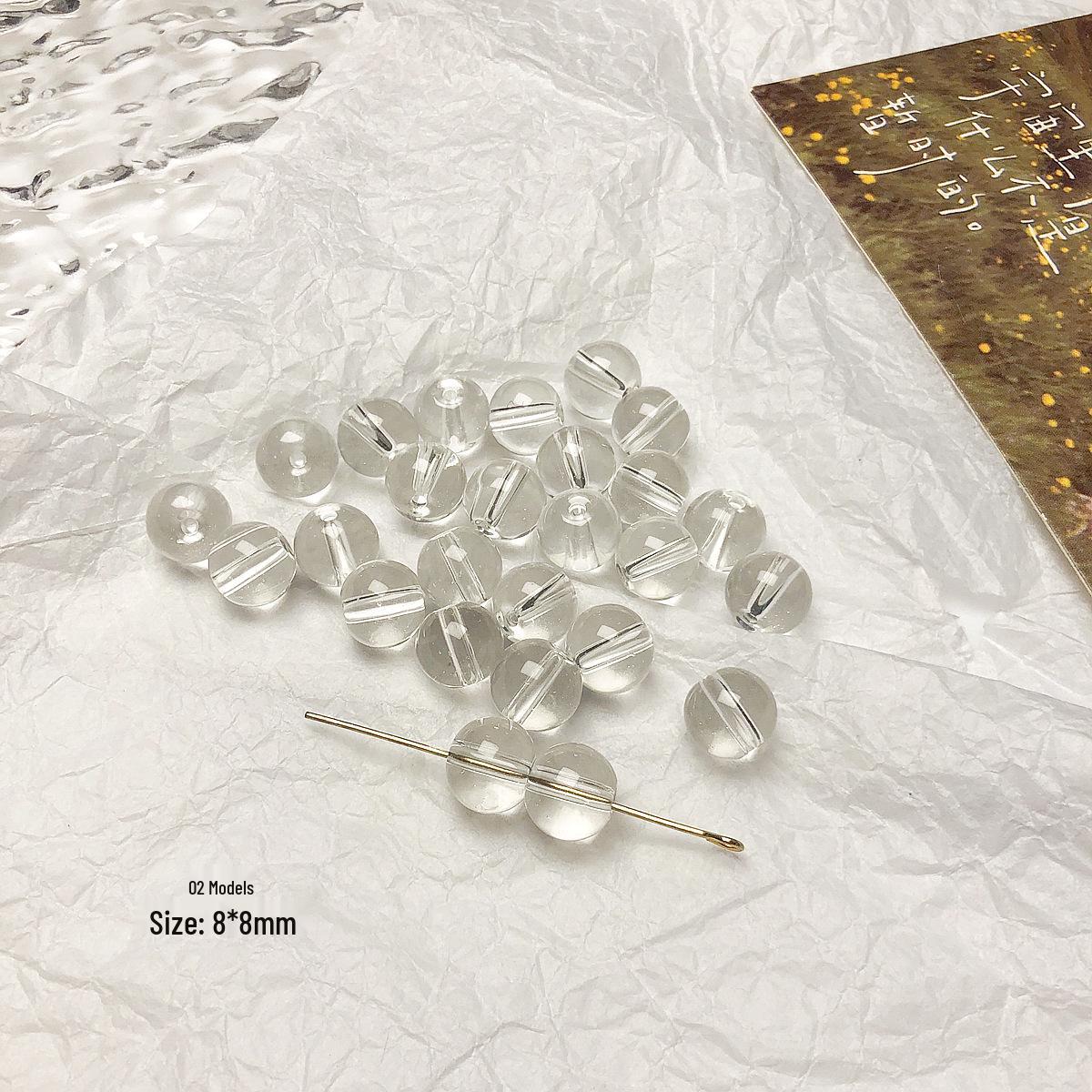 

20pcs Transparent Lapis Blue and Orange Color Block Round Beads for DIY Earrings Jewelry Making