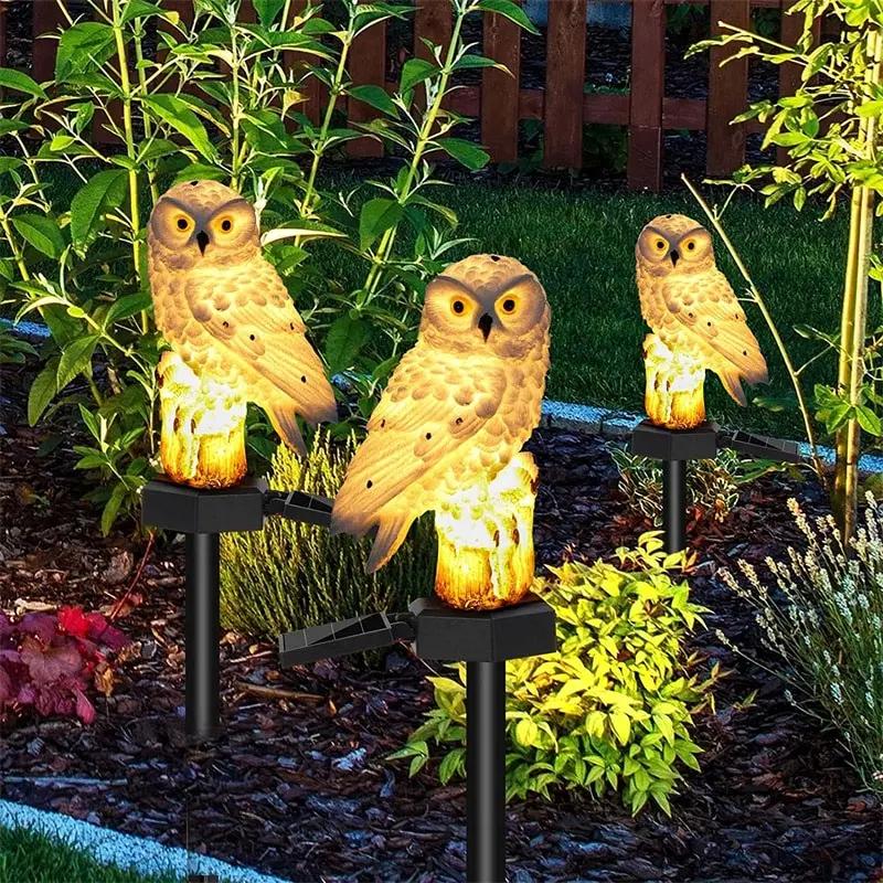 Solar Eule Boden Licht LED Outdoor Hof Lampe Garten Licht Wasserdicht Stake Licht Pathway Decor Solar Terrasse Boden Laterne