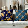 Floral Printed Blue Pillows Decorative for Home Polyester Pillowcase, Sofa Decorative Cushion Cov Headboard Pillow
