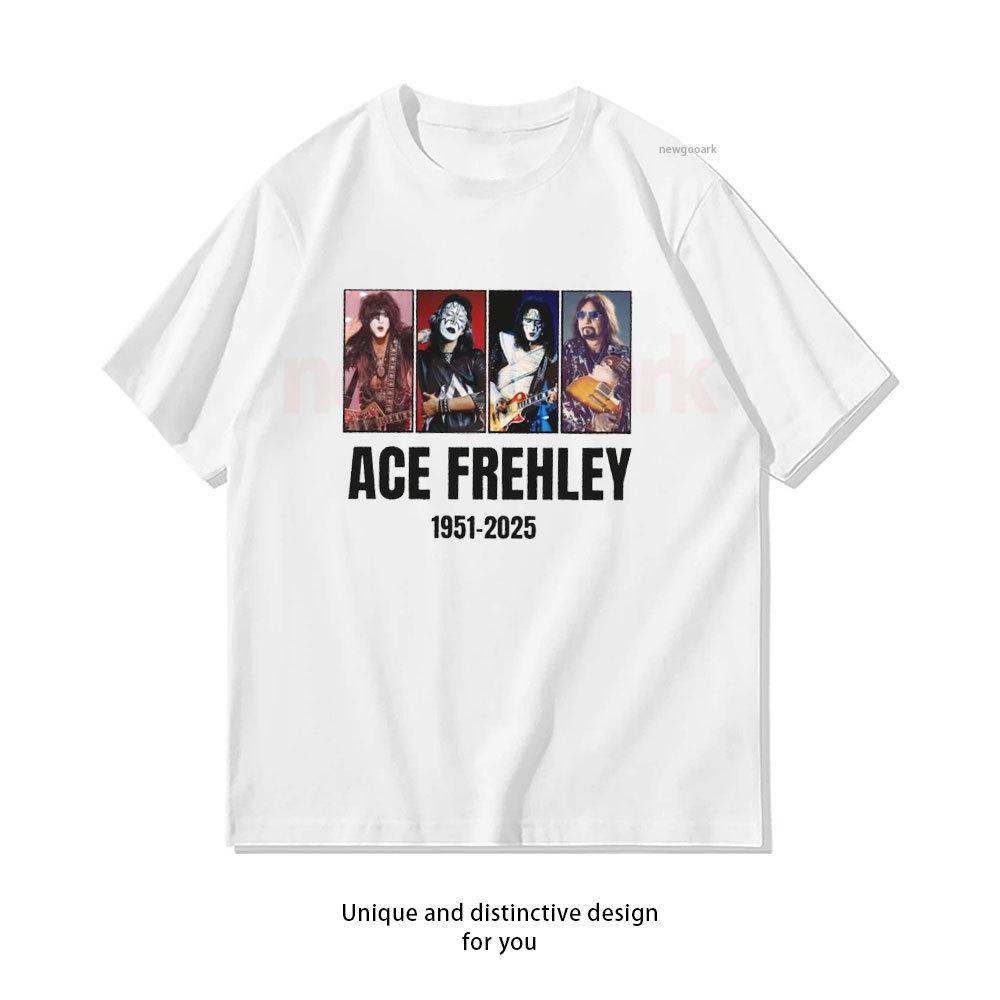 Ace Frehley Memorial Music Shirt Ace Frehley Thanks for The Memory 19512025 Graphic T Shirts Women Unisex Fans Cotton Tops Tee S