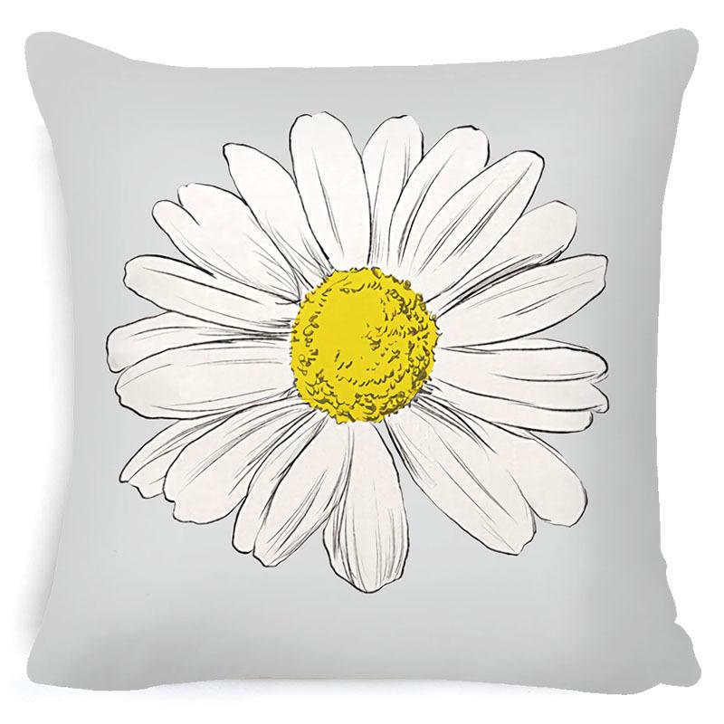 Pillow Cover Ins Style Daisy Summer Nordic Home Decoration Bedside Cushion Core Cover Linen