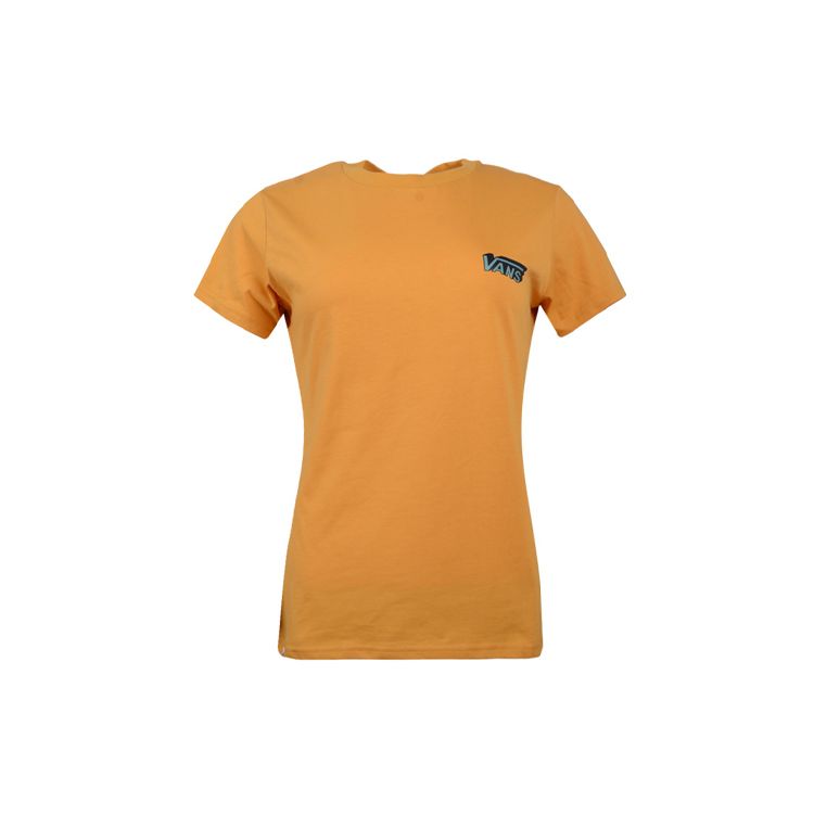 Vans Logo Print Short Sleeve T-Shirt Women Tops Yellow VN0A4MNK50X