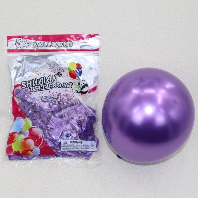 Shuai An Metallic Chrome Balloons: Gold, Silver, Blue, Green, Purple - 5", 10", 18", 36" Round Latex Party Decorations