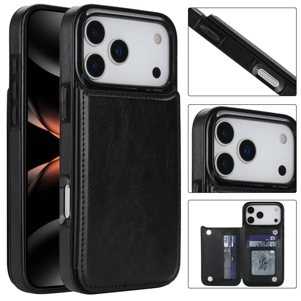 For IPhone 18 17 Pro Max Air Case Luxury PU Leather Wallet Flip Card Holder Cover Shockproof Magnetic Coque Luxury Book Funda