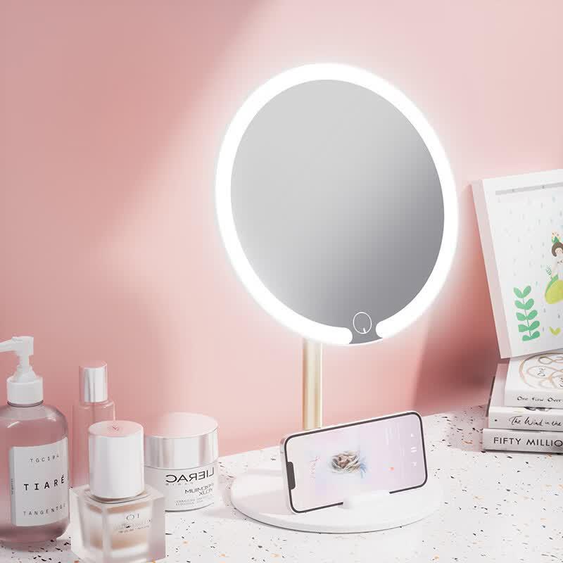 Smart LED Makeup Mirror with Phone Holder CN Plug (adapter Included)