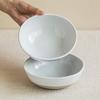 Minimalist Style Brown Bottom Ceramic Bowl Creative Oval Bowl Household Dish Bowl Noodle Bowl Salad Bowl Sesame Glaze Tableware Bowl