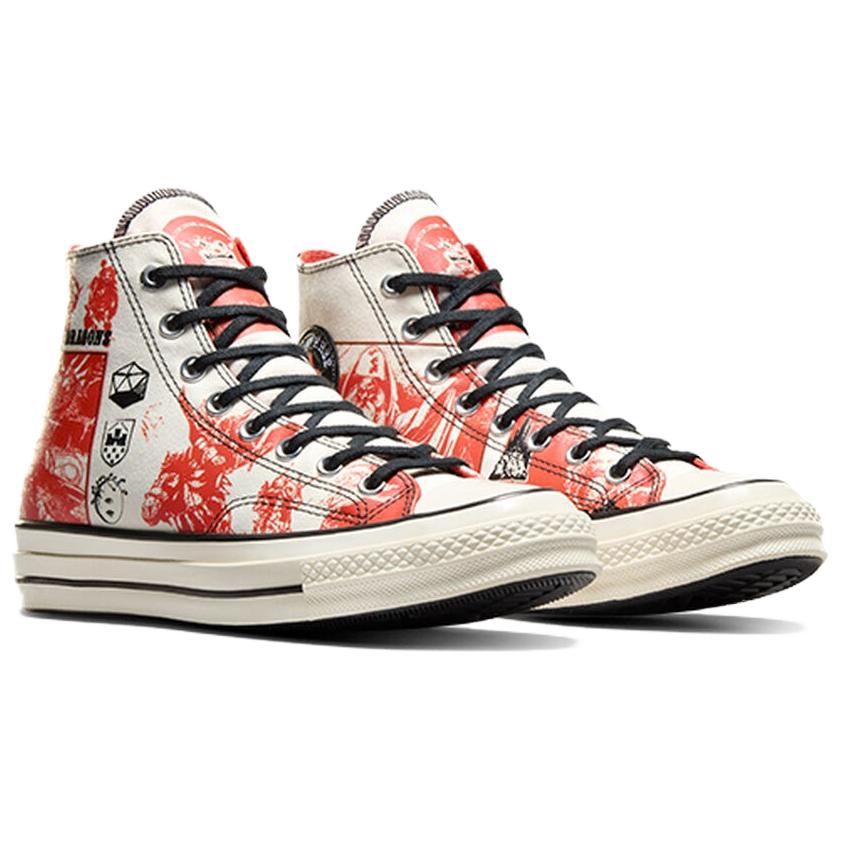 Dungeons & Dragons x Converse Chuck Taylor All Star Yüksek Egret Kırmızı Unisex Spor Ayakkabı Krem Siyah Çok Renkli A09883C