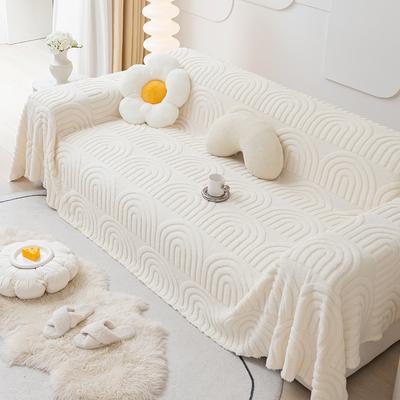 Plush Sofa Cover Four Seasons Universal Simple Modern Cream Style Sofa Cover Cloth Dirt-Proof Cover Cover