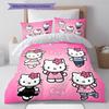 Hello Kitty Cute Pattern Bedding,Quilt Set Quilt Cover Pillowcase Home Birthday Gift(1 * Duvet Cover + 2 * Pillowcase, Without Core)
