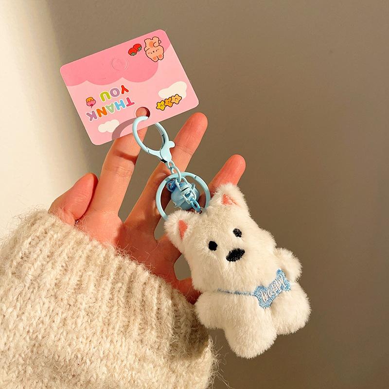 Cute Bear Dog Rabbit Plush Dolls Keychain Pendant For Women Girls Bag Decorations Car Key Chain Cartoon Capybara Toys Keychain