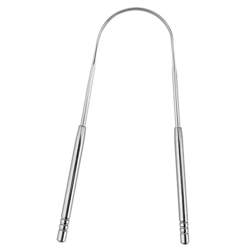 U-formet tungeskrape i rustfritt stål - Munnrengjøringsbørste og tungebeleggrenser