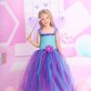 Kids Girls Flower Fairy Mesh Tutu Dress Headwear Wings Set Children Halloween Cosplay Costumes Child Pretend Princess Party Role Play Outfit