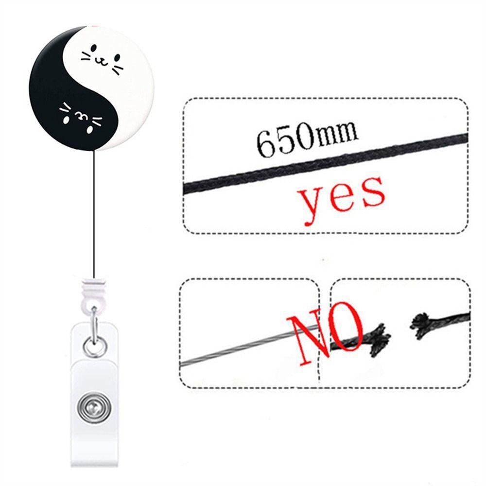 360 Rotating Cat Badge Reel Alligator Clip Retractable Badge Reel ID Card Holder  Keychains Lanyard