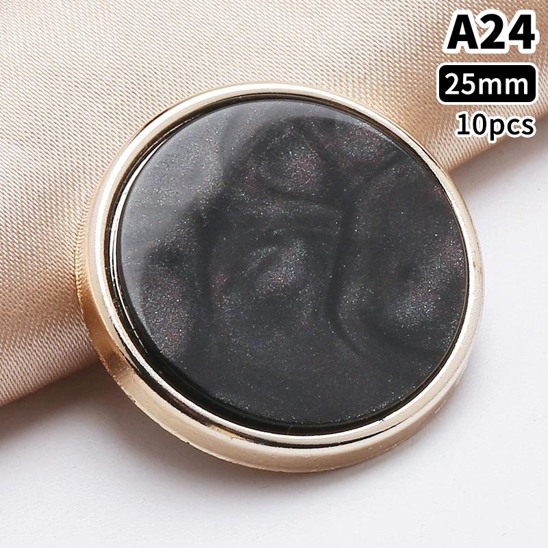 10 Stück 18/21/25mm Blume Perle Gold Kunststoff Schaft Knöpfe für Damen Bekleidung Jacke Pullover Nähzubehör Scrapbooking