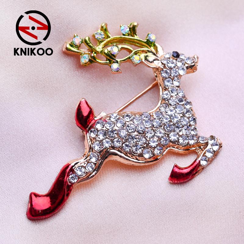 

KNIKOO женская брошь с оленем, масляная булавка, модная дикая брошь красный