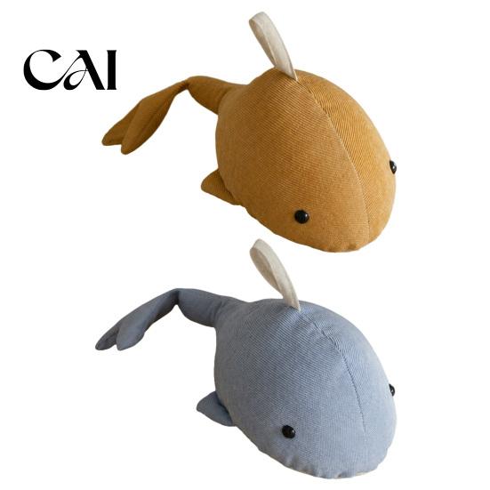 Weighted Door Holder Sand Filling Whale Doorstop, Plush Sea Animal Decorative Stopper, Heavy Duty Fabric Stopper for Home Bedroom