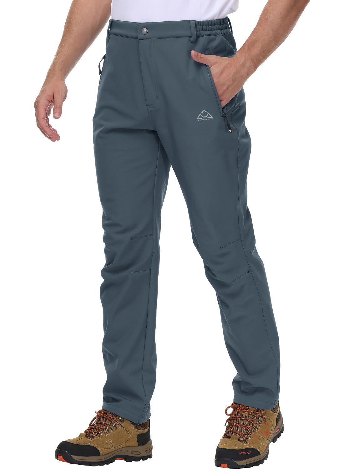 

Gopuune Long Cold Softshell Motorcycle Size Men s Fleece-Lined Pants, Windproof, Workwear, Weather, Trekking, Golf, Mountaineering, Water-Repellent,