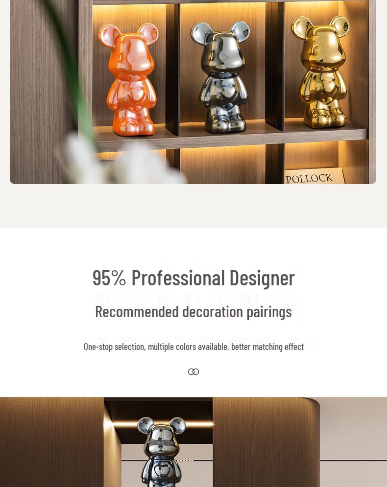 Light Luxury Violent Bear Ornament for TV Cabinet or Living Room Decor