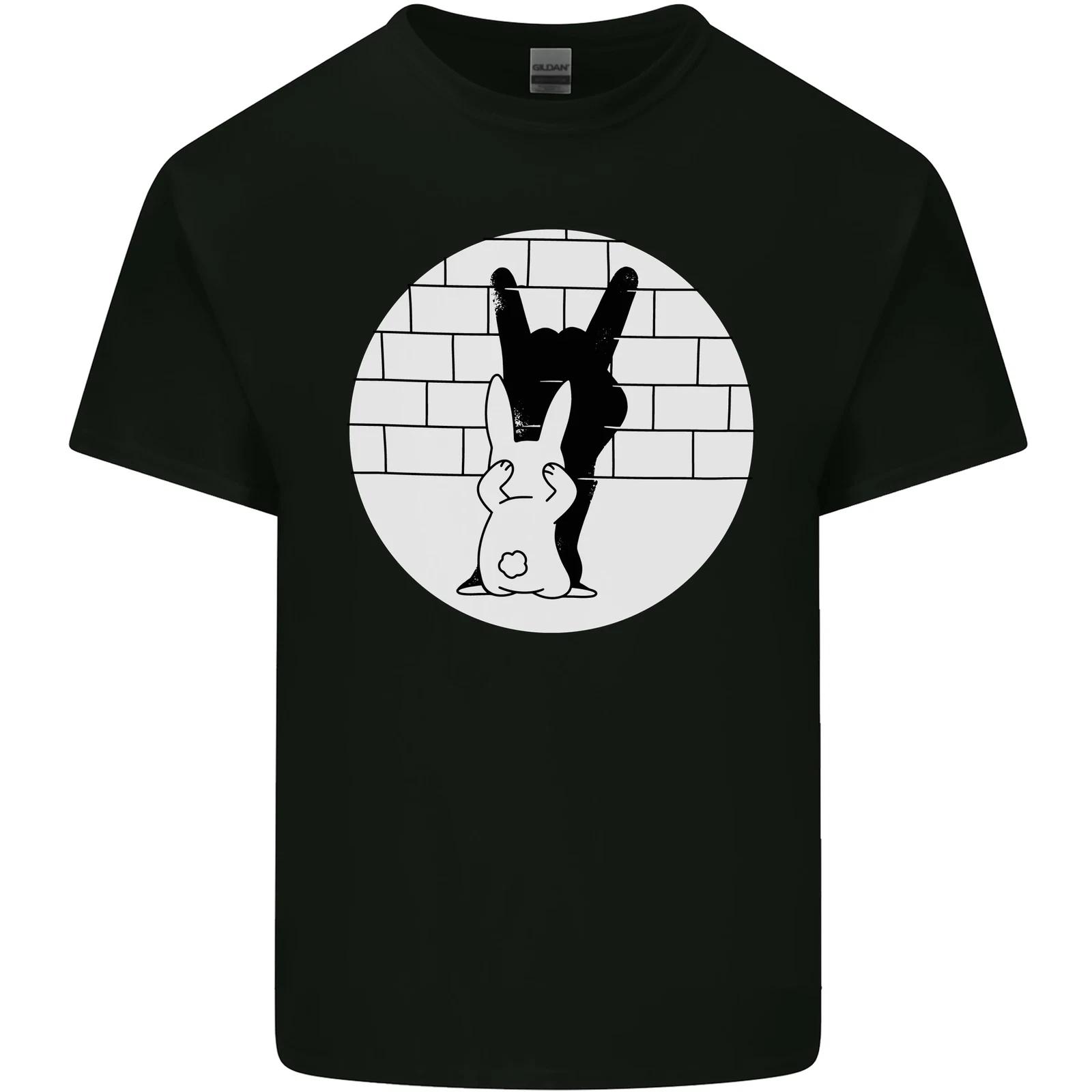 Funny Rock n Roll Salute Rabbit Silhouette Kids T-Shirt Childrens 4XL