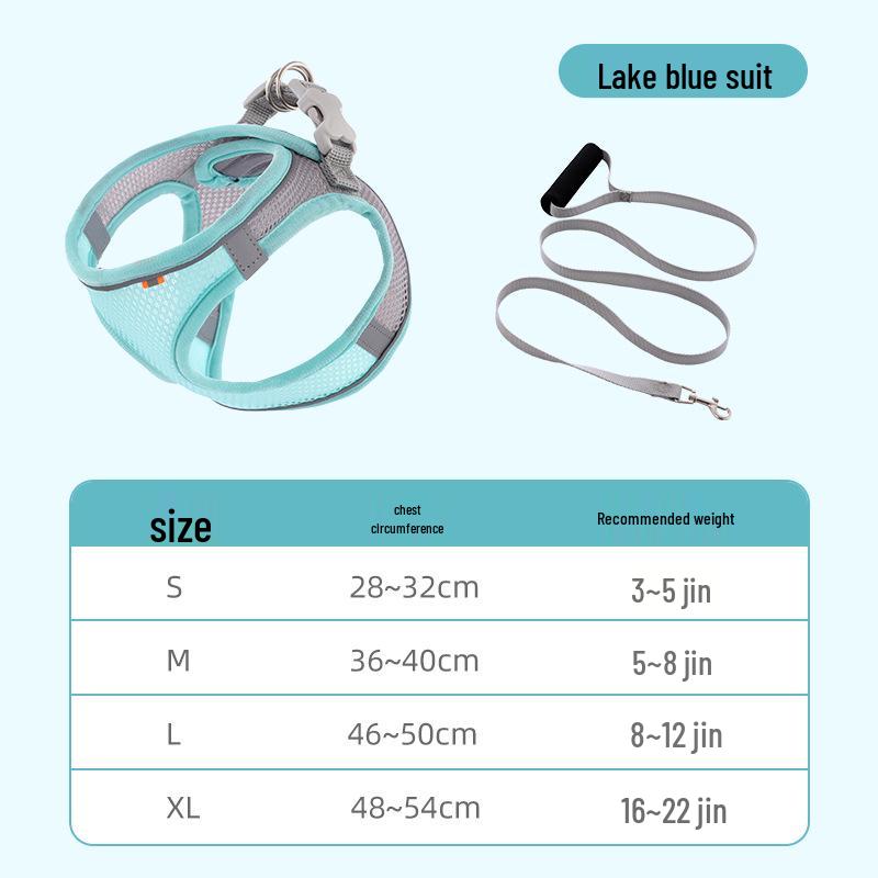 Breathable Vest-Style Pet Harness & Leash for Small Dogs & Cats