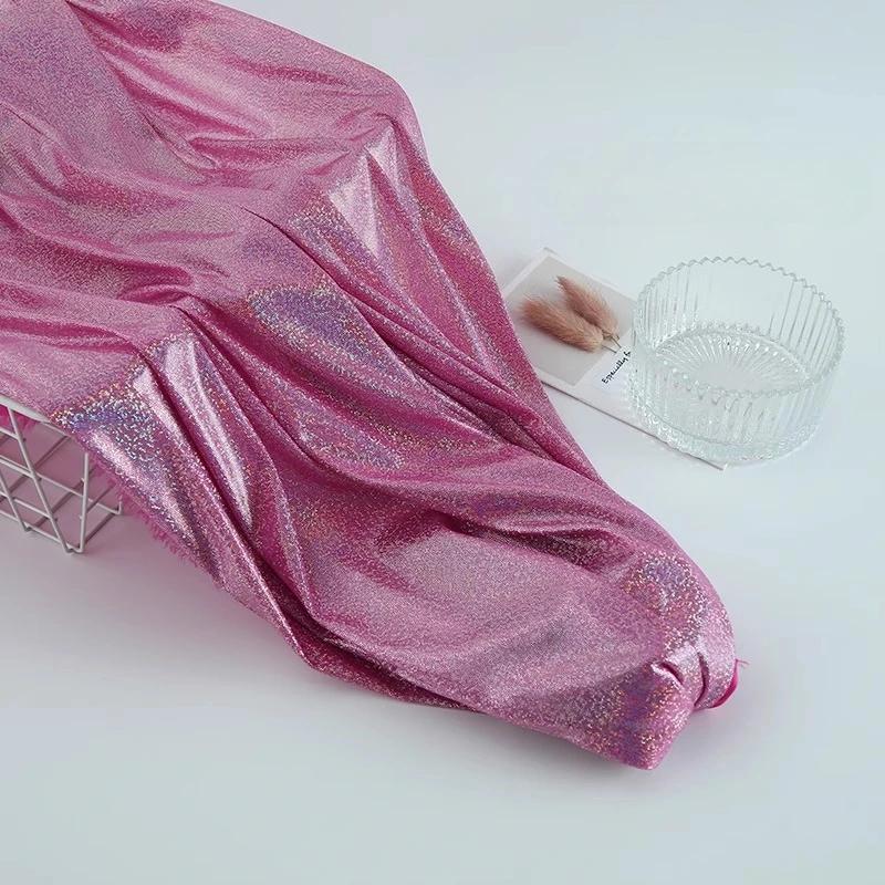 100x150cm Polyester Glitter Laser Fabric Iridescent Holographic Wedding Party Background Doll Clothing Decor Material DIY