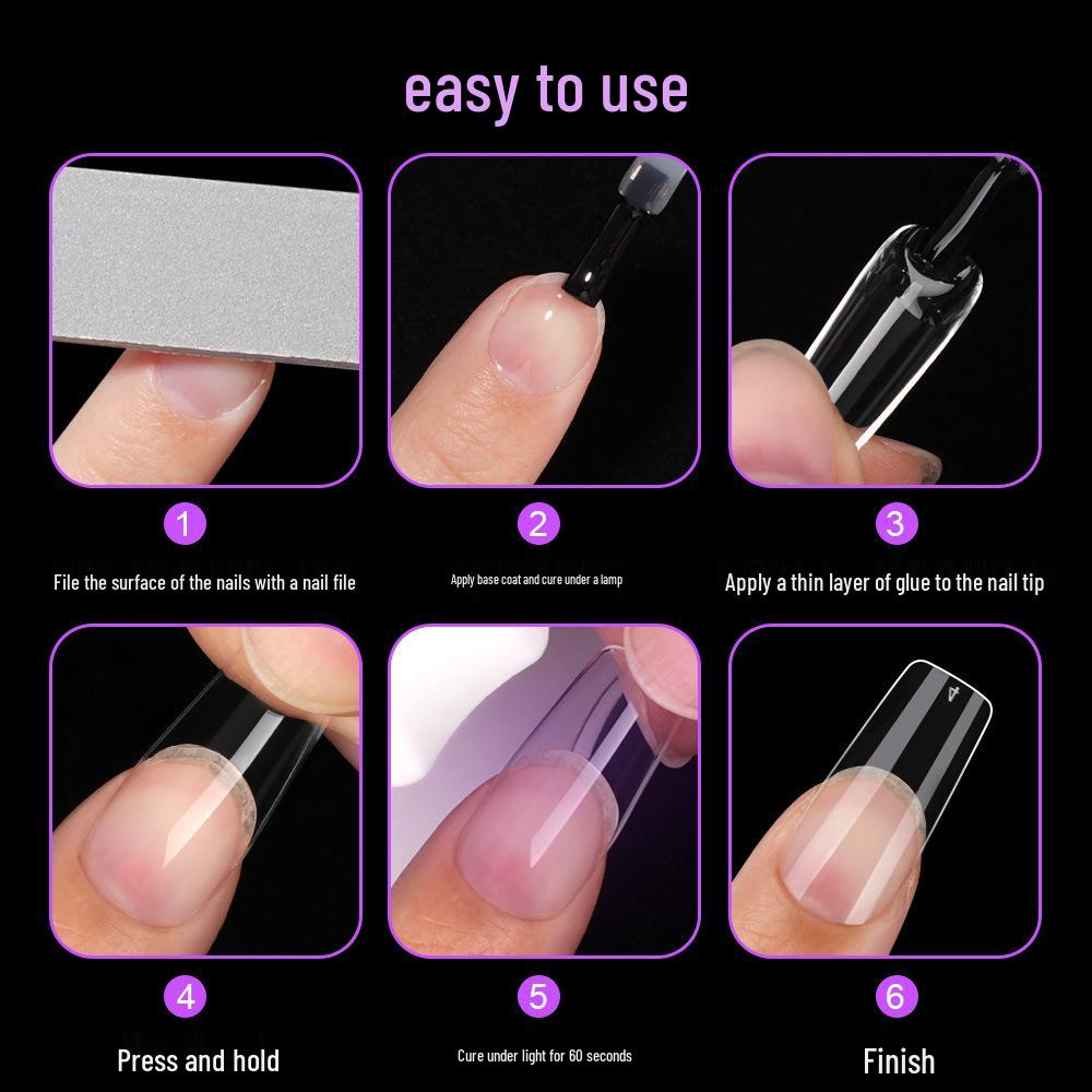 550-Piece Box of Transparent Short Square Nail Tips – Trapezoidal Full and Half Stick, Thin and Durable for Nail Art