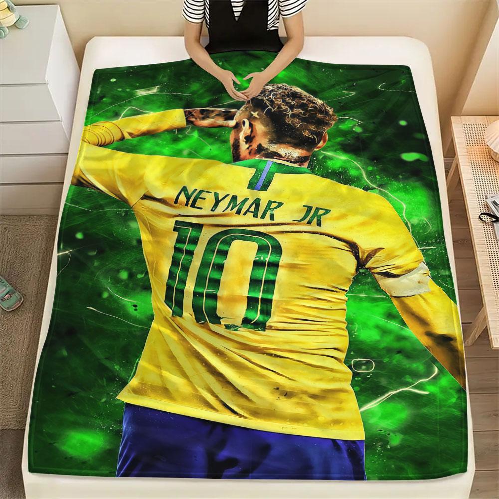 1PC Neymar Patterned Flannel Blanket Suitable For All Seasons for Home Decor Warmth and Comfort Gifts Holiday Present