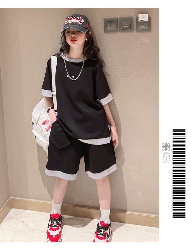 2024 Stylish Girls' Summer Sports Two-Piece Suit: Shorts & Top for Kids