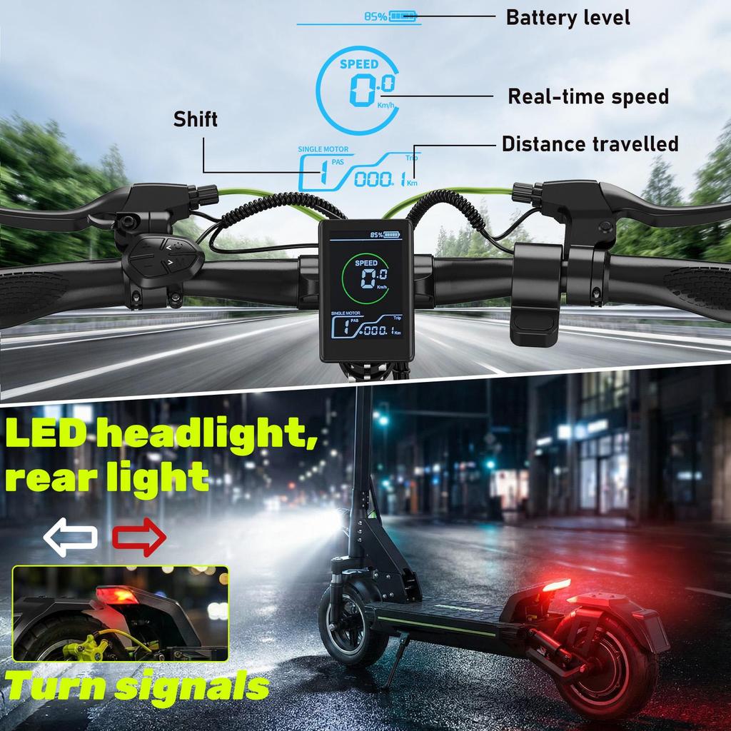 Elektrische Step voor Volwassenen, 75 km Bereik, 800W Max Motor, Opvouwbaar, Krachtig, Dubbele Ophanging, Alle Terrein, Ultralicht, TODIMART D8