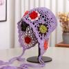 Hand-woven Hollow Bald Hat Women's Spring and Summer Travel Photo Atmosphere Sweet Flower Fringed Pullover Hat
