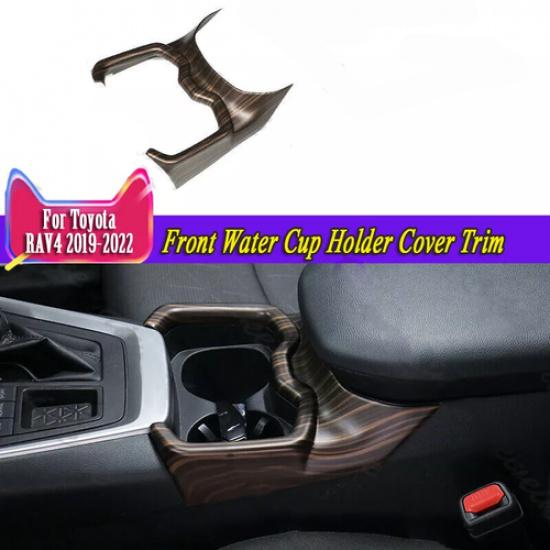 Peach Wood Grain Front Water Cup Holder Cover Trim Fit For Toyota RAV4 -2024