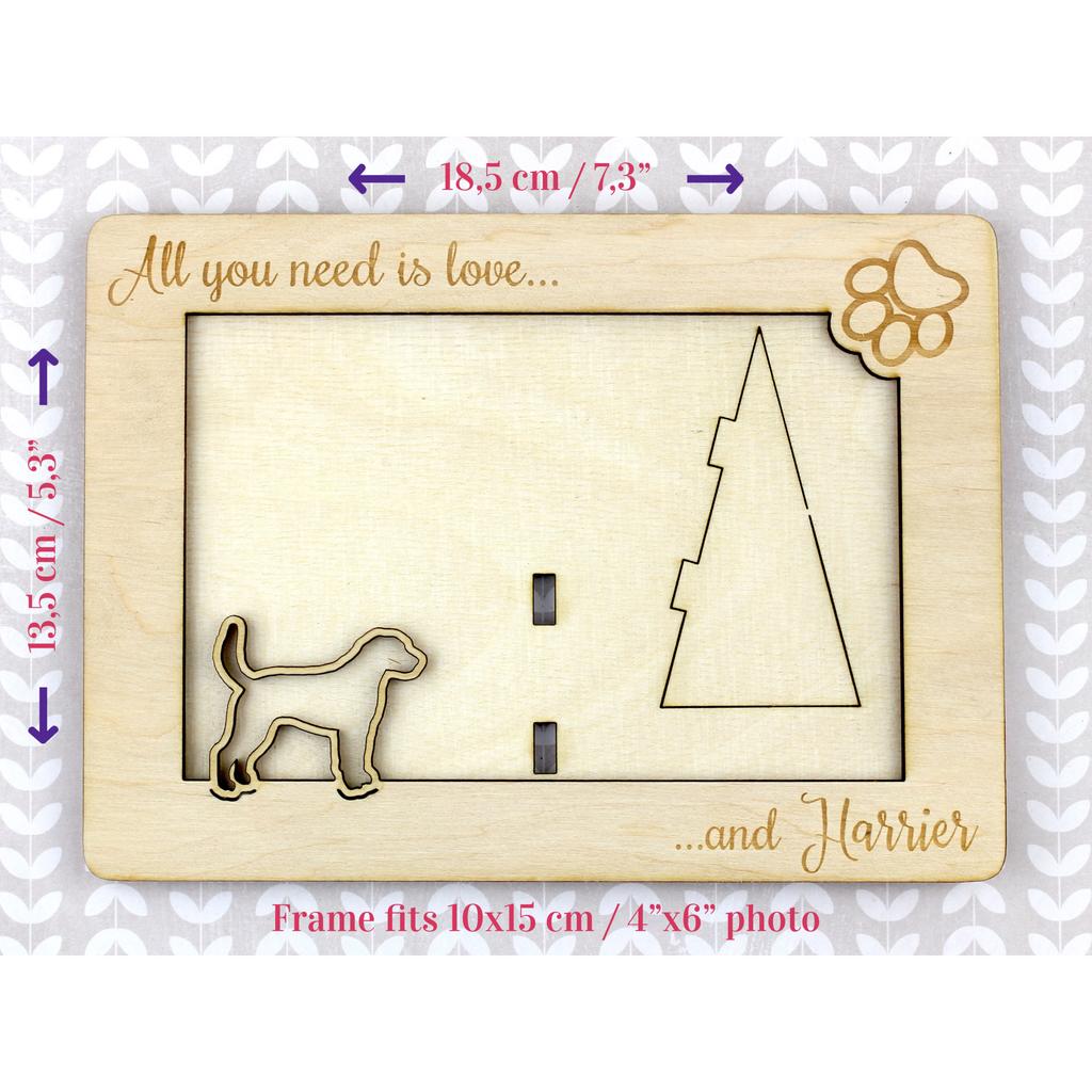 Harrier – Photo frame, engraved wooden frame | Art-Dog