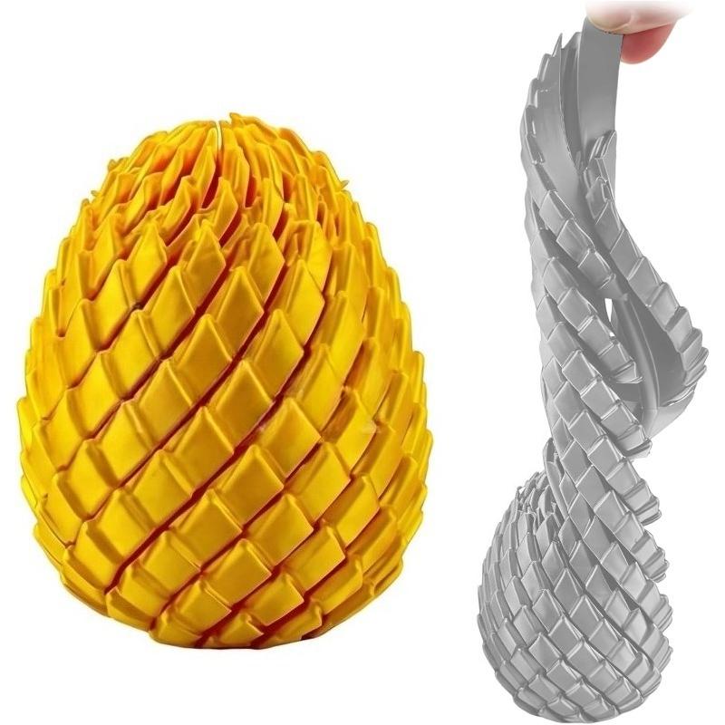 Twisty Fidget Egg, 3D Printed Slippery Egg Fidget, Easter Dragon Eggs, Easter Basket Stuffers Essentials,Stress Relief Desk Fidget Toy for Adults
