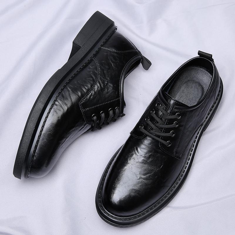 Lace Up Oxfords Men's Leather Shoes Fashion Comfortable Office Men's Block Formal Shoes Wedding Party Shoes Men