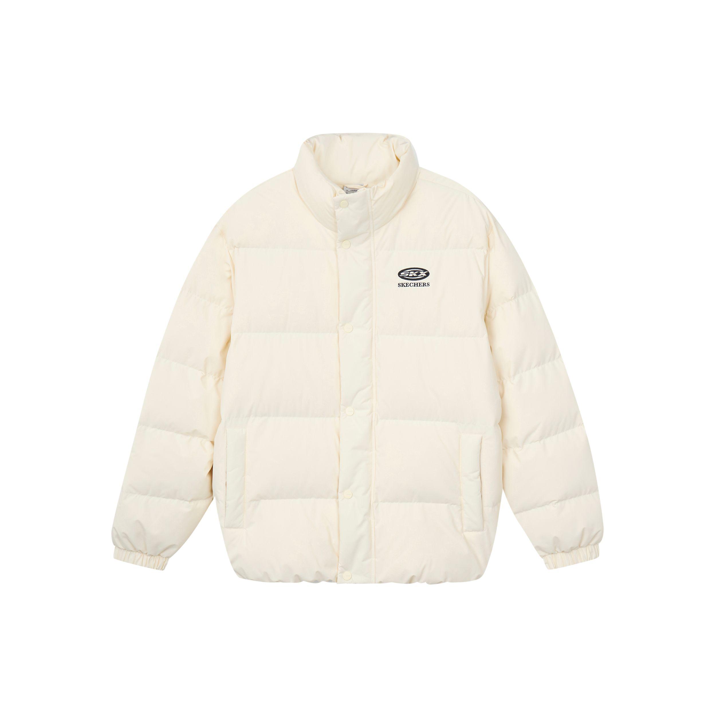 Skechers Casual Solid Color Stand Collar Long Sleeve Down Jacket Unisex Outerwear White P423U037-034H