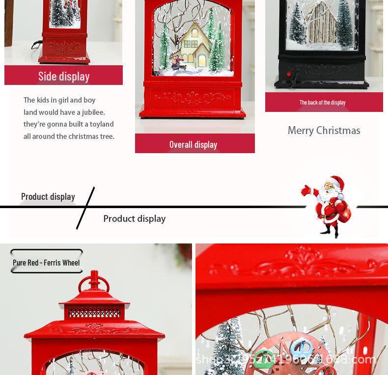 Korean Snowfall Music Lantern - Christmas Gift & Ornament for Living Room or Display