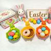 Home Decor Ornaments Metal Rabbit Candy Box Exquisite Cut Felt Bunny Basket Small Cartoon Easter Storage Case Chocolate