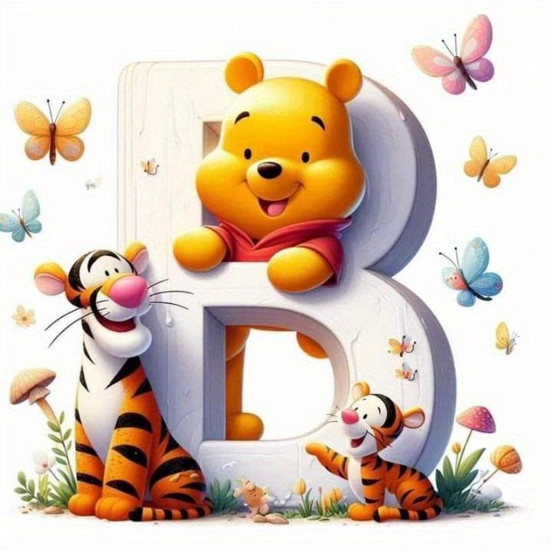 Full Drill Diamond Mosaic Winnie Pooh DIY Cartoon Painting Piglet Cross Stitch Tigger 26 Letters Embroidery Home Decor