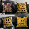 Mushroom Head Cartoon Drew House-A Pillow Case Anti-dustmite Pillowcase Invisible Zipper Silky Short Plush Sofa Cushion Cover
