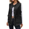 Damen Casual Locker geschnittene Jeansweste Ärmellose Jean Jacke für den Alltag