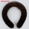 JERYAFUR 2023 frauen Luxus Winter Real Nerz Stirnbänder Hohe Qualität Echtpelz Haar Band Dame Mode Haar Hoop Pelzigen Geschenk