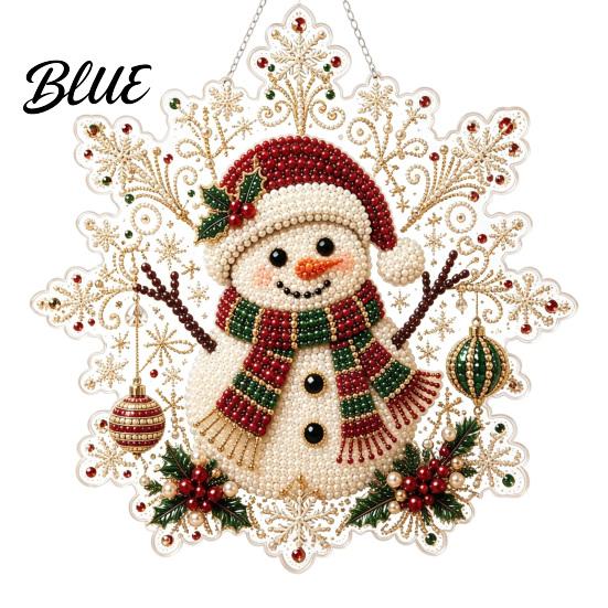 Double Sided Printed Double-sided 2D Pendant with Christmas Acrylic Holiday Decor Metal Chain Snowflake Indoor