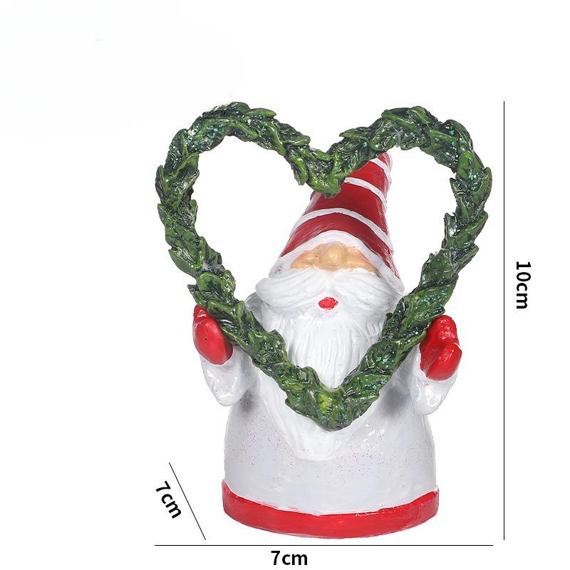 

Christmas decorations - Garden Elf Dwarf Faceless Santa Claus resin figurine сірий колір