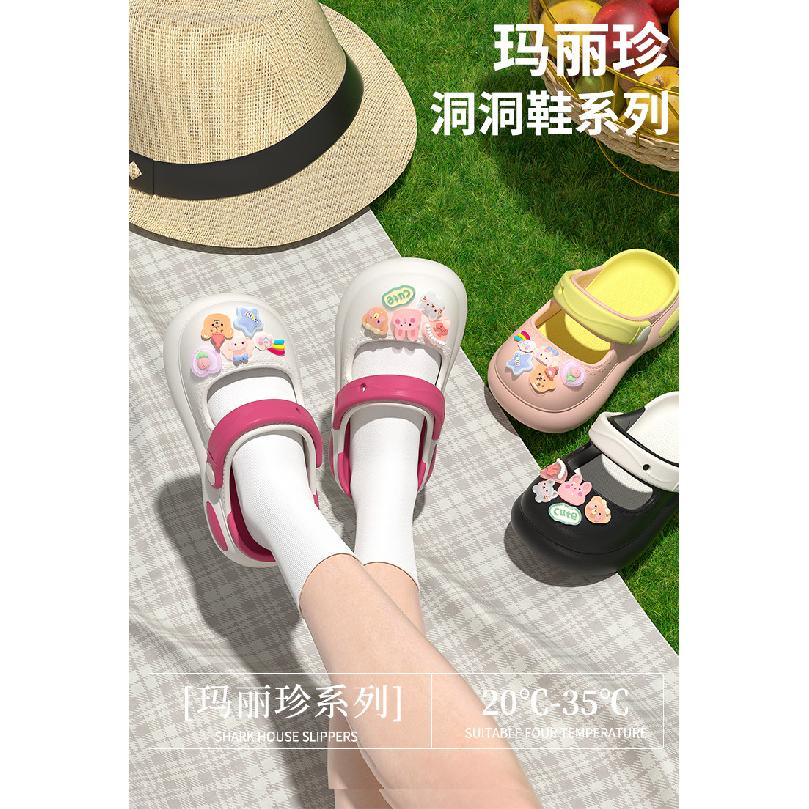 Children's Summer Cartoon Cute Girls' Outdoor Closed-Toe Non-Slip Soft Sole Beach Clogs for Kids and Babies
